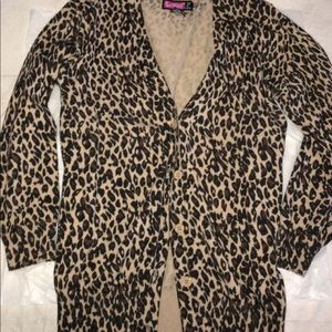 Leopard Print cardigan sweater XL